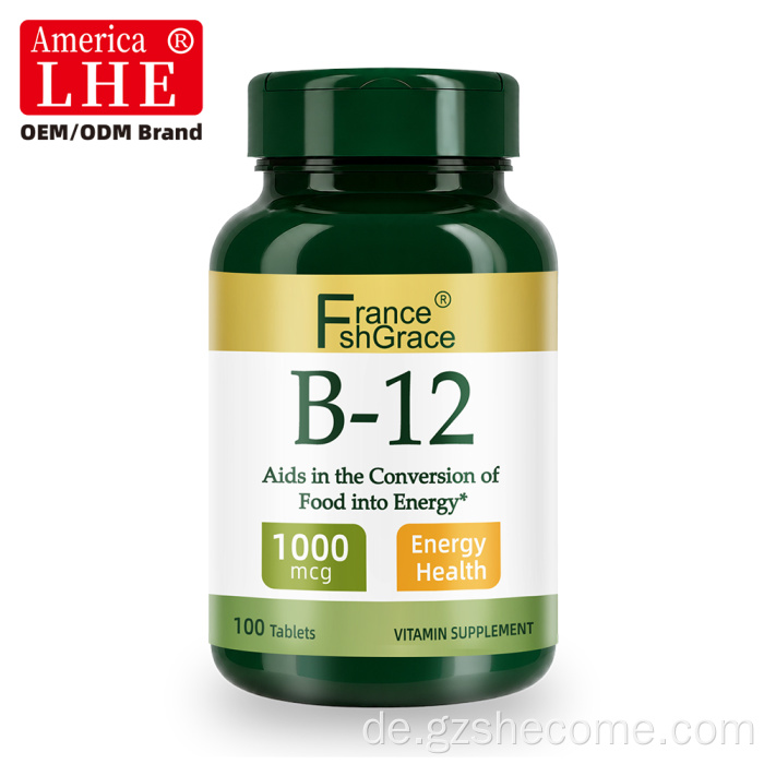 Shecome Vitamin-B12-Tabletten, Energie, Vitalität, Unterstützung